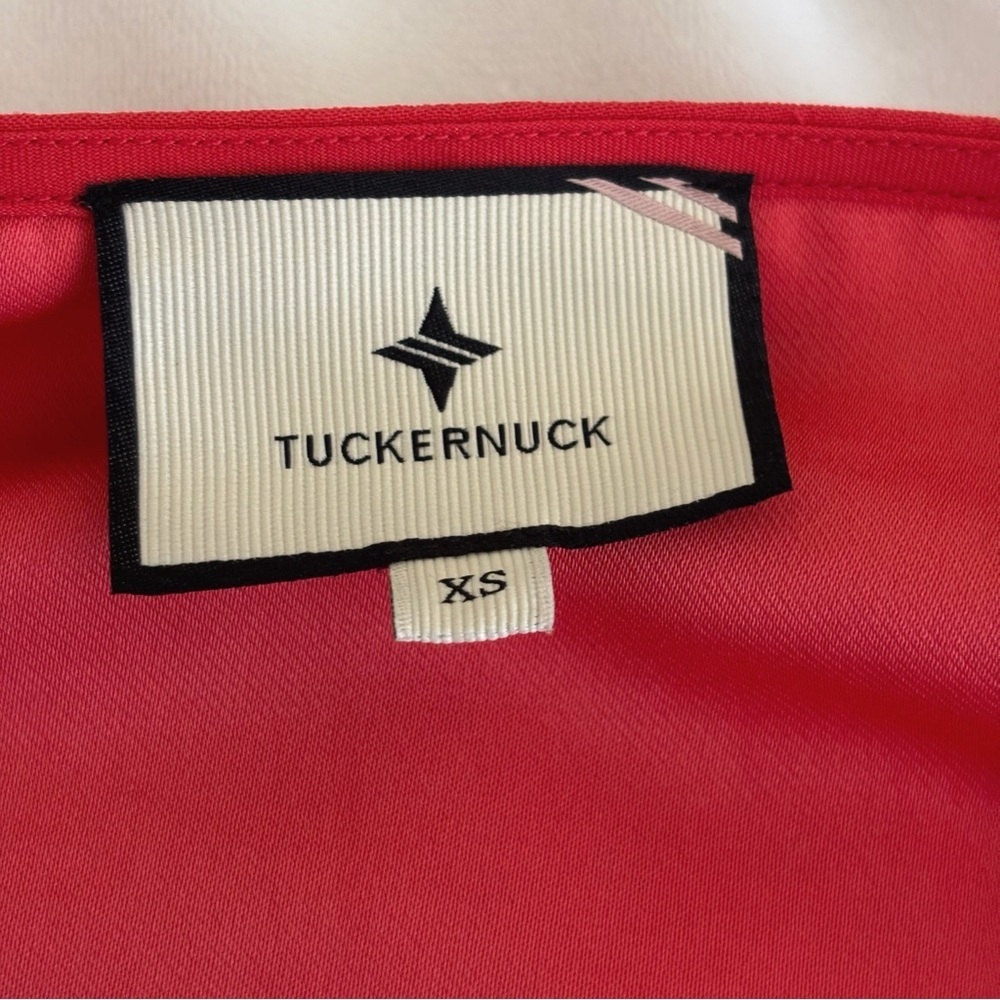 Tuckernuck Poppy Red Hollis V Neck Blouse XS Preppy Classic - Picture 6 of 8